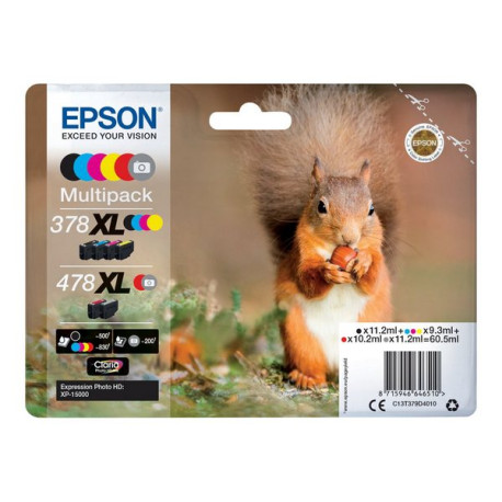 Epson 478XL Multipack - Confezione da 6 - 60.5 ml - alta capienza - grigio, nero, giallo, ciano, magenta, rosso - originale - c