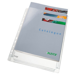 Buste forate con soffietto - 22 x 30 cm - PVC - trasparente - Leitz - conf. 10 pezzi