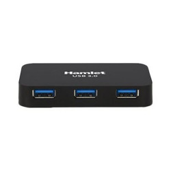 Hamlet XHUB430BK - Hub - 4 x SuperSpeed USB 3.0 - desktop
