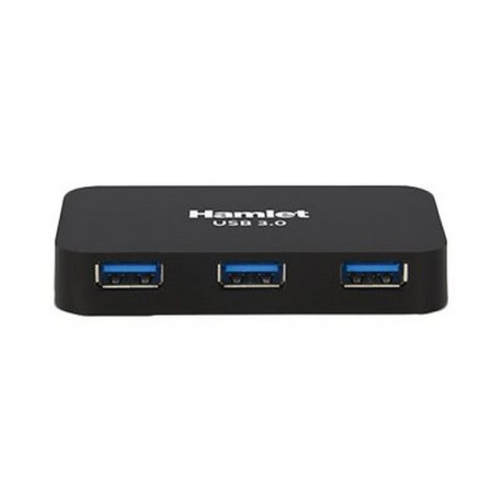 Hamlet XHUB430BK - Hub - 4 x SuperSpeed USB 3.0 - desktop