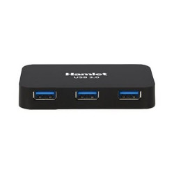 Hamlet XHUB430BKPW - Hub - 4 x SuperSpeed USB 3.0 - desktop