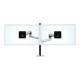 Ergotron LX - Kit montaggio (perno verticale alto, braccio a doppio impilamento) - per 2 display LCD - Alluminio, acciaio - all