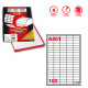 Etichette adesive A/401 - in carta - permanenti - 37 x 14 mm - 100 et/fg - 100 fogli - bianco - angoli tondi - Markin