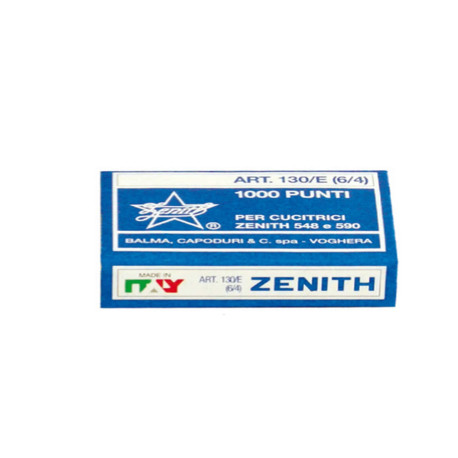 Punti 130/E - 6/4 - acciaio naturale - metallo - Zenith - conf. 1000 punti