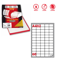 Etichette adesive A/402 - in carta - permanenti - 37,5 x 23,5 mm - 60 et/fg - 100 fogli - bianco - angoli tondi - Markin