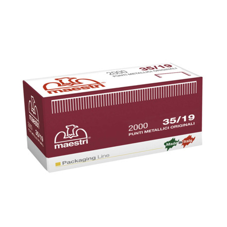 Punti 35/19 - per Romabox - H 19 mm - rame - Romeo Maestri - scatola 2000 pezzi