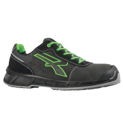 Calzatura di sicurezza Taylor S1P S - numero 40 - pelle scamosciata - nero/verde - U-Power