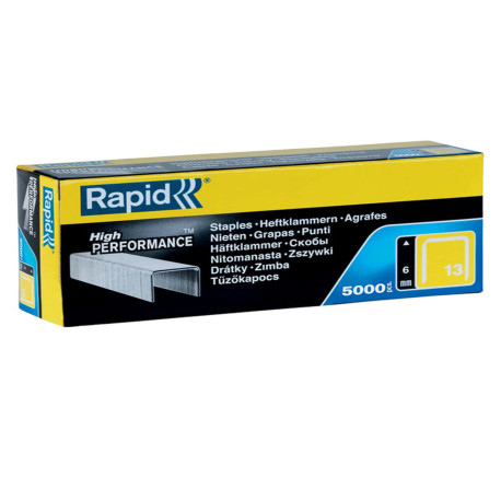 Punti galvanizzati - 13/6 - 6 mm - metallo - Rapid - conf. 5000 pezzi