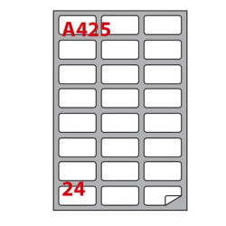 Etichette adesive A/425 - in carta - permanenti - 64 x 34 mm - 24 et/fg - 100 fogli - bianco - angoli tondi - Markin