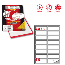 Etichette adesive A/435 - in carta - permanenti - 99,1 x 34 mm - 16 et/fg - 100 fogli - bianco - angoli tondi - Markin