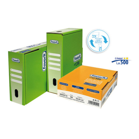 Buste forate La 500 - Linear - buccia - 22 x 30 cm - trasparente - Favorit - conf. 500 pezzi