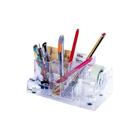 Lebez - Organizzatore scrivania - plastica ABS - trasparente