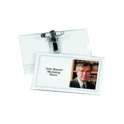 Lebez - Porta badge - per 90 x 55 mm - clip, spilla (pacchetto di 50)