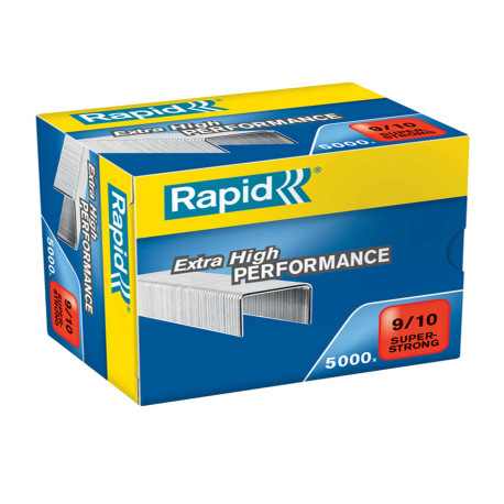 Punti Rapid Super Strong - alti spessori - 9/10 - acciaio zincato - metallo - Rapid - conf. 5000 pezzi