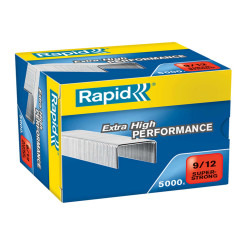 Punti Rapid Super Strong - alti spessori - 9/12 - acciaio zincato - metallo - Rapid - conf. 5000 pezzi