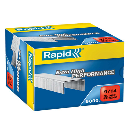 Punti Rapid Super Strong - alti spessori - 9/14 - acciaio zincato - metallo - Rapid - conf. 5000 pezzi