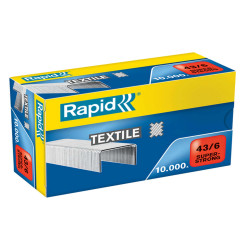 Punti Rapid Super Strong Textile - 43/6 - acciaio zincato - per tessuti - Rapid - conf. 10000 pezzi