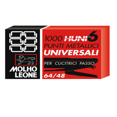Punti universali - 6/4 - metallo - Molho Leone - conf. 1000 pezzi