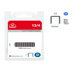 Punti zincati - 13/4 - 4 mm - metallo - Romeo Maestri - conf. 3360 pezzi