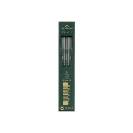 Faber-Castell TK 9071 - Mina per matita - HB - nero intenso - 2 mm (pacchetto di 10) - per TK 4600, 9400, 9500