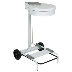 Carrello portasacco - 54,6x60xH94cm - con ruote - 110L - acciaio - bianco - Stilcasa