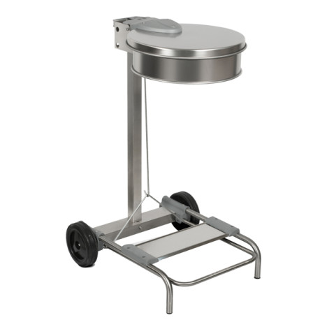 Carrello portasacco - 54,6x60xH94cm - con ruote - 110L - acciaio inox - Stilcasa