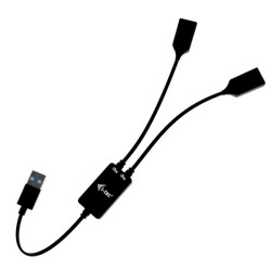 i-tec USB-A Cable HUB 2 port (2x USB-A), 0,1 m, USB A, 2 x USB A, USB 3.2 Gen 1 (3.1 Gen 1), 5 Gbit/s, Nero