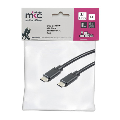 Cavo USB - 2.0 C/C - 100W - 480Mbps - 1 mt - MKC Melchioni