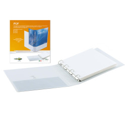 Raccoglitore personalizzabile Fly - 22 x 30 cm - 4 anelli a D 30 mm - dorso 4 cm - bianco - Sei Rota