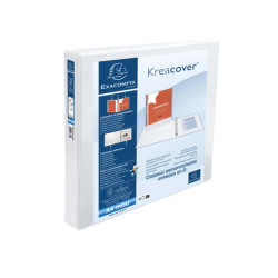 Raccoglitore personalizzabile Kreacover - A4 Maxi - 4 anelli a D 25 mm - dorso 4,7cm - PP - bianco - Exacompta