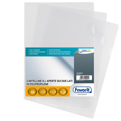 Cartellina a L Pratic - 22 x 30 cm - PP - buccia leggero - Favorit - conf. 50 pezzi