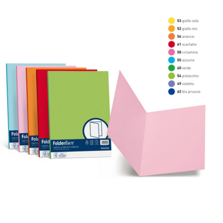 Cartellina semplice Luce - 200 gr - A4 - blu prussia - cartoncino bristol - Favini - conf. 50 pezzi