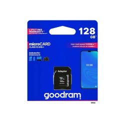 GOODRAM M1AA - Scheda di memoria flash (adattatore da microSDXC a SD in dotazione) - 128 GB - UHS-I U1 / Class10 - UHS-I microS