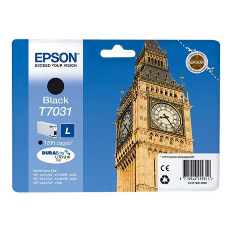 Epson T7031 - 24 ml - taglia L - nero - originale - blister - cartuccia d'inchiostro - per WorkForce Pro WP-4015, WP-4025, WP-4