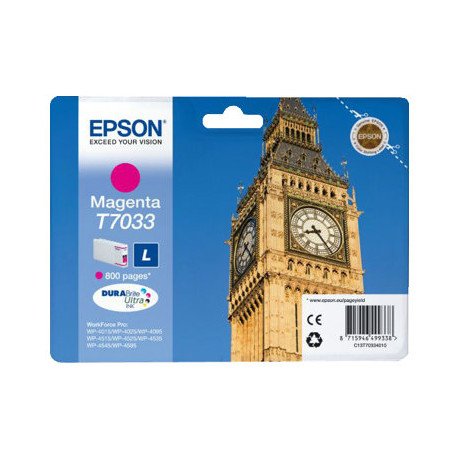 Epson T7033 - 9.6 ml - taglia L - magenta - originale - blister - cartuccia d'inchiostro - per WorkForce Pro WP-4015, WP-4025, 
