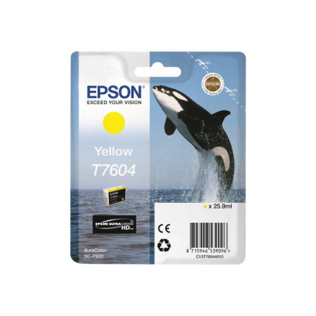 Epson T7604 - 26 ml - giallo - originale - blister - cartuccia d'inchiostro - per SureColor P600, SC-P600