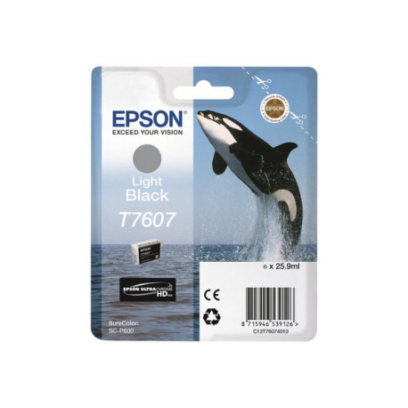 Epson T7607 - 26 ml - nero chiaro - originale - blister - cartuccia d'inchiostro - per SureColor P600, SC-P600