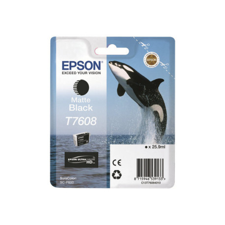 Epson T7608 - 26 ml - nero opaco - originale - blister - cartuccia d'inchiostro - per SureColor P600, SC-P600