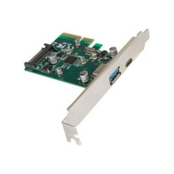 Hamlet HUSB312TCPCX - Adattatore USB - PCIe 2.0 x2 profilo basso - USB-C 3.1 Gen 2 x 1 + USB 3.1 Gen 2 x 1