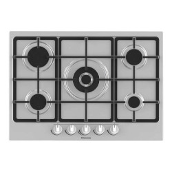 Hisense GM773XF - Piano cottura a gas - 5 piastre - Nicchia - larghezza: 56 cm - prof. 48 cm - acciao inox - acciaio inossidabi