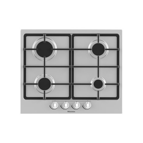 Hisense GM643XF - Piano cottura a gas - 4 piastre - Nicchia - larghezza: 55.8 cm - prof. 47.8 cm - acciao inox - acciaio inossi