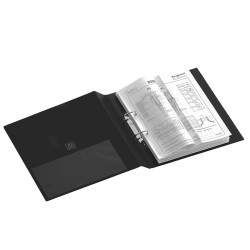 Raccoglitore Stelvio - 22 x 30 cm - 2 anelli a R 25 mm - dorso 3 cm - nero - Sei Rota