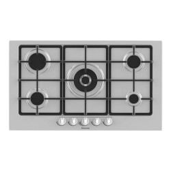 Hisense GM973XF - Piano cottura a gas - 5 piastre - Nicchia - larghezza: 82.8 cm - prof. 47.8 cm - acciao inox - acciaio inossi