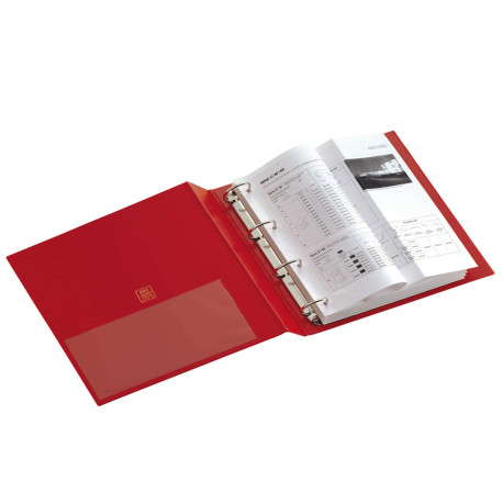 Raccoglitore Stelvio - 22 x 30 cm - 4 anelli a D 40 mm - dorso 5,5 cm - rosso - Sei Rota