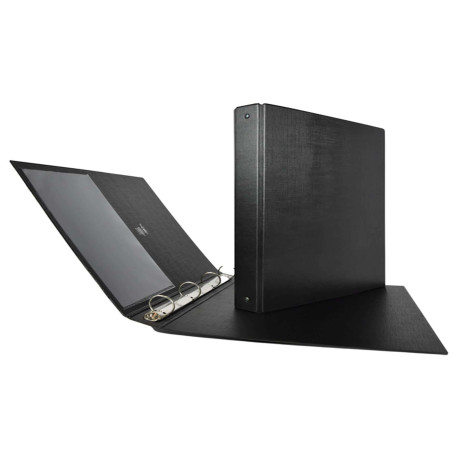 Raccoglitore Stelvio - 22 x 30 cm - 4 anelli a R 16 mm - dorso 2,5 cm - nero - Sei Rota