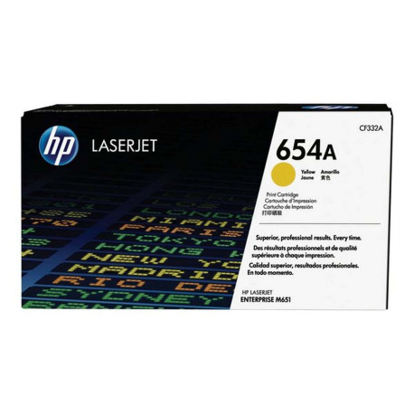 HP 654A - Giallo - originale - LaserJet - cartuccia toner (CF332A) - per Color LaserJet Enterprise M651dn, M651n, M651xh- Color