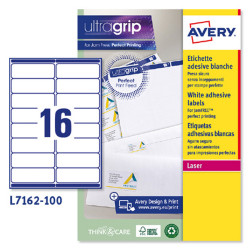Etichette adesive L7162 - in carta - angoli arrotondati - laser - permanenti - 99,1 x 33,9 mm - 16 et/fg - 100 fogli - bianco -