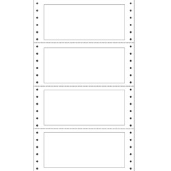 Etichette adesive a modulo continuo TT951 - in carta - corsia singola - permanenti - 140 x 60 mm - 4 et/fg - 100 fogli - bianco