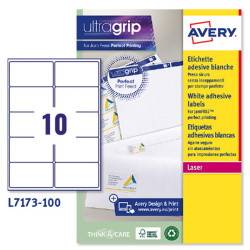 Etichette adesive L7173 - in carta - angoli arrotondati - laser - permanenti - 99,1 x 57 mm - 10 et/fg - 100 fogli - bianco - A