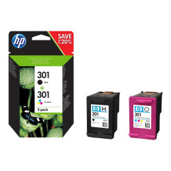 HP 301 - Confezione da 2 - nero, colore (ciano, magenta, giallo) - originale - cartuccia d'inchiostro - per Deskjet 1050A J410,